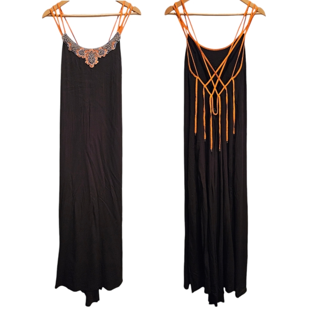 Tenax SS16 beaded‎ strappy resort maxi dress